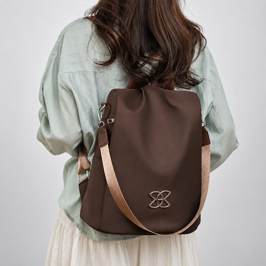 Bolso mochila antirrobo IVY de mujer en color marrón