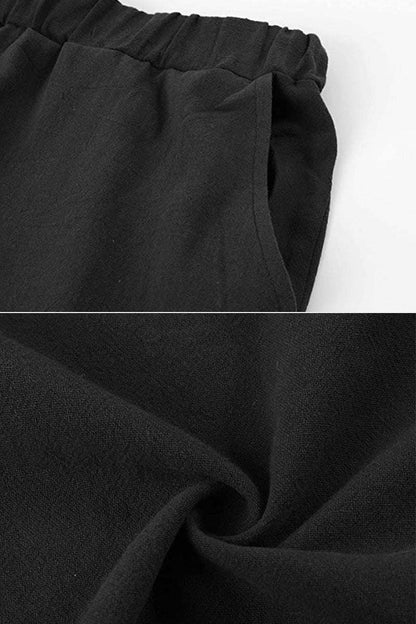 MAIA | Conjunto Camiseta y Pantalón con Lazo de Algodón y Lino