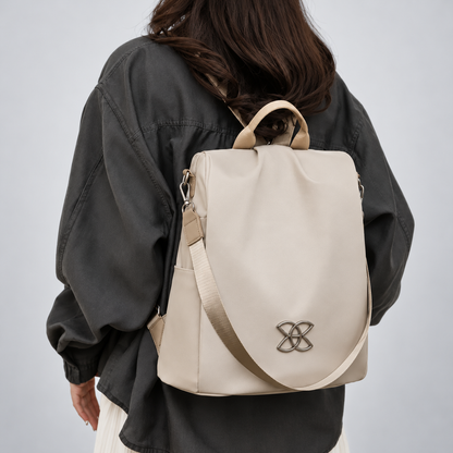Bolso mochila antirrobo IVY de mujer en color beige