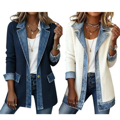 MAREN | Chaqueta de Punto con Detalles Vaqueros