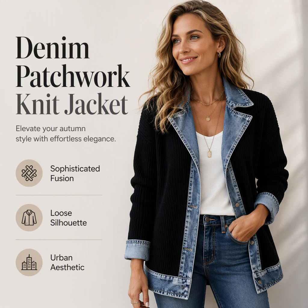 MAREN | Chaqueta de Punto con Detalles Vaqueros