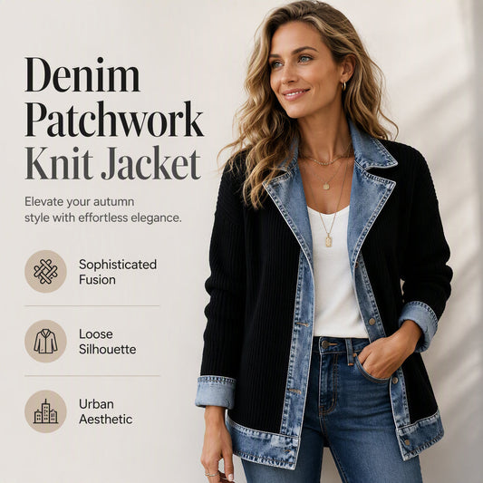 MAREN | Chaqueta de Punto con Detalles Vaqueros