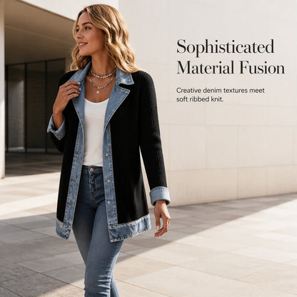 MAREN | Chaqueta de Punto con Detalles Vaqueros