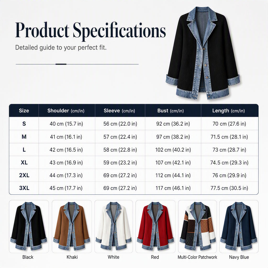 MAREN | Chaqueta de Punto con Detalles Vaqueros