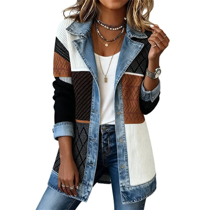MAREN | Chaqueta de Punto con Detalles Vaqueros