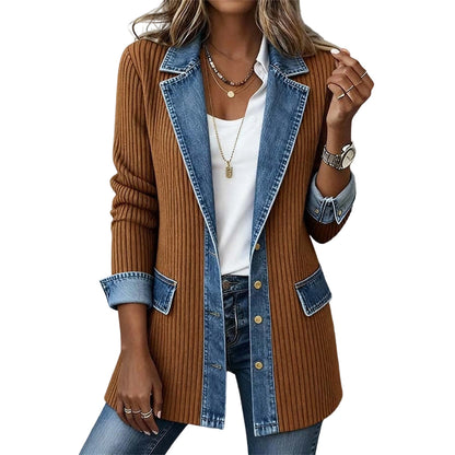 MAREN | Chaqueta de Punto con Detalles Vaqueros