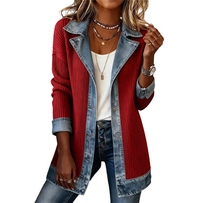 MAREN | Chaqueta de Punto con Detalles Vaqueros