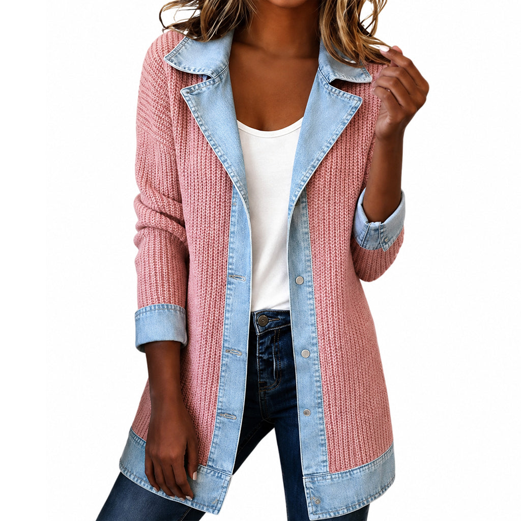 MAREN | Chaqueta de Punto con Detalles Vaqueros